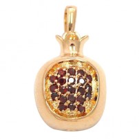 Gold Filled Pomegranate Garnet Stones Pendant